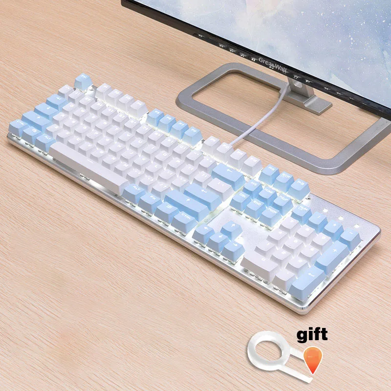 ABS Blue white Русский/Английский Languag PBT клавишная крышка s Различные цвета для Cherry MX Механическая клавишная крышка переключатели 108 клавишная крышка s - Цвет: ABS Blue white