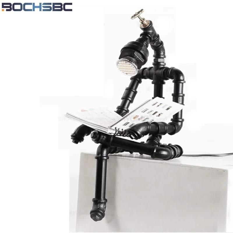 Железные настольные лампы BOCHSBC в стиле робот винтажные светодиодсветодиодный