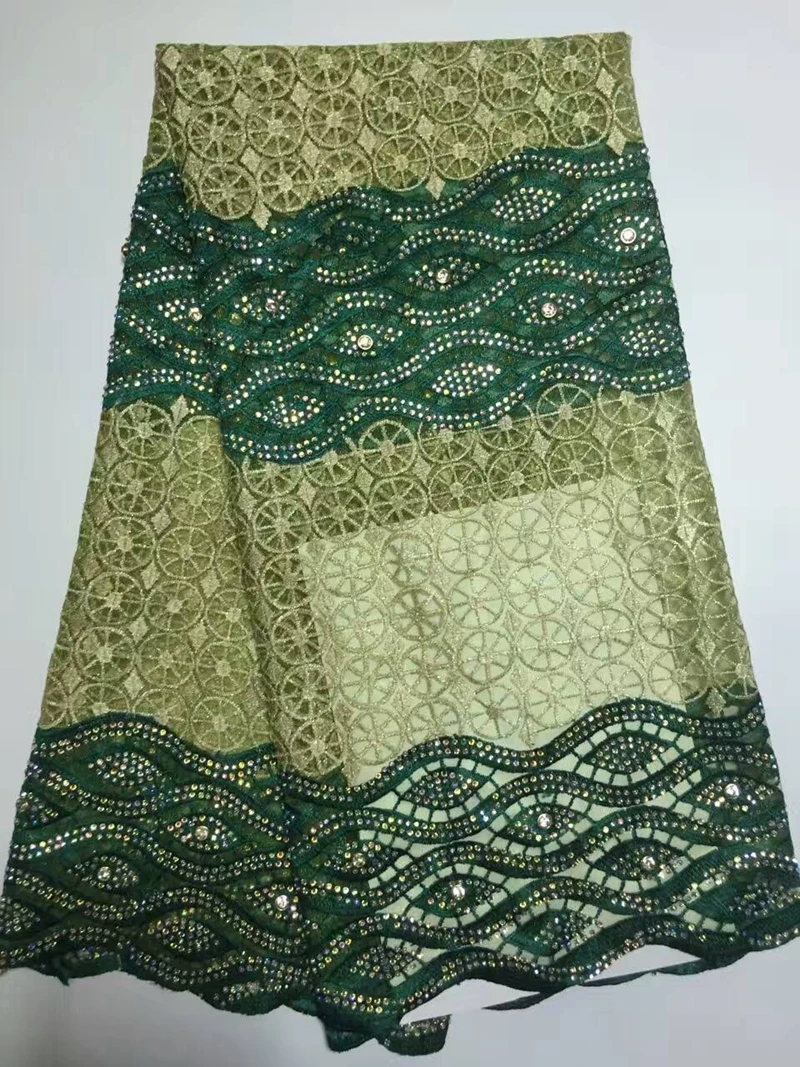 African guipure lace fabric material Nigerian Champagne with gold color French net tulle stones for sewing party dress | Дом и сад