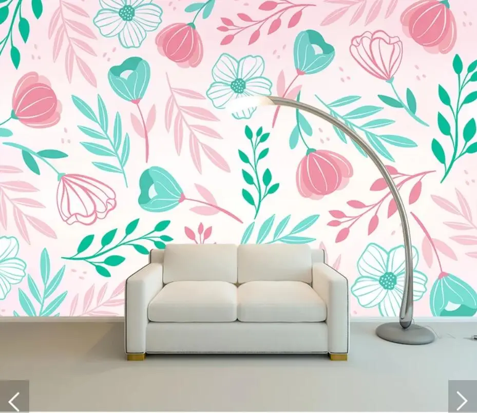 

Watercolor Tulip Flower Wallpaper Murals Home Wall Mural Decals 3D Print Photo Stereo Floral Wall Paper Roll 3d Wall Murals