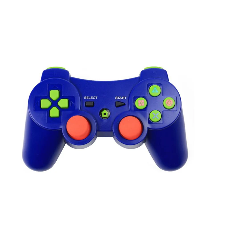 Blue Для PS3 контроллер геймпад беспроводной двойной шок Bluetooth Joy Pad джойстик игровой контроллер для PlayStation 3 с кабелем джойстик - Цвет: Blue