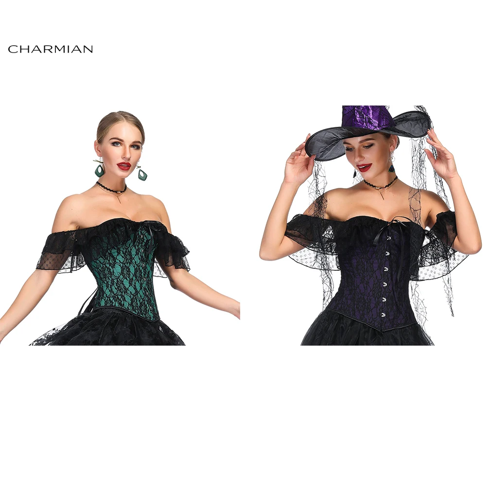 Женский сексуальный Викторианский готический атласный корсет Charmian с открытыми