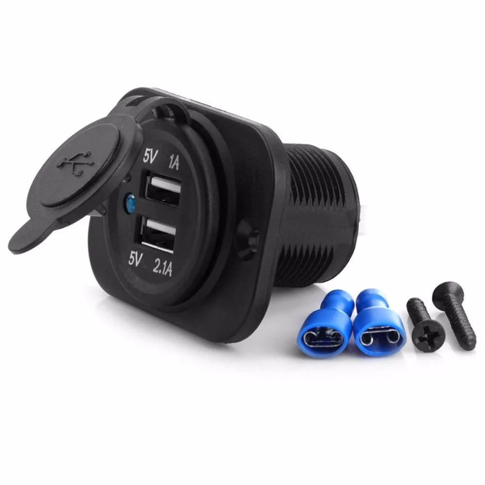 Dual USB Зарядное устройство Разъем Мощность Outlet адаптер автомобильного