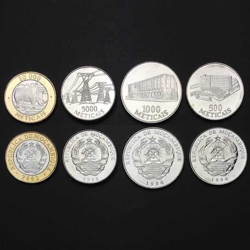 [M 2] mozambik набор 4 монеты 500 1000 5000 10000 Meticais 1994 2003 Real Africa UNC оригинальная настоящая