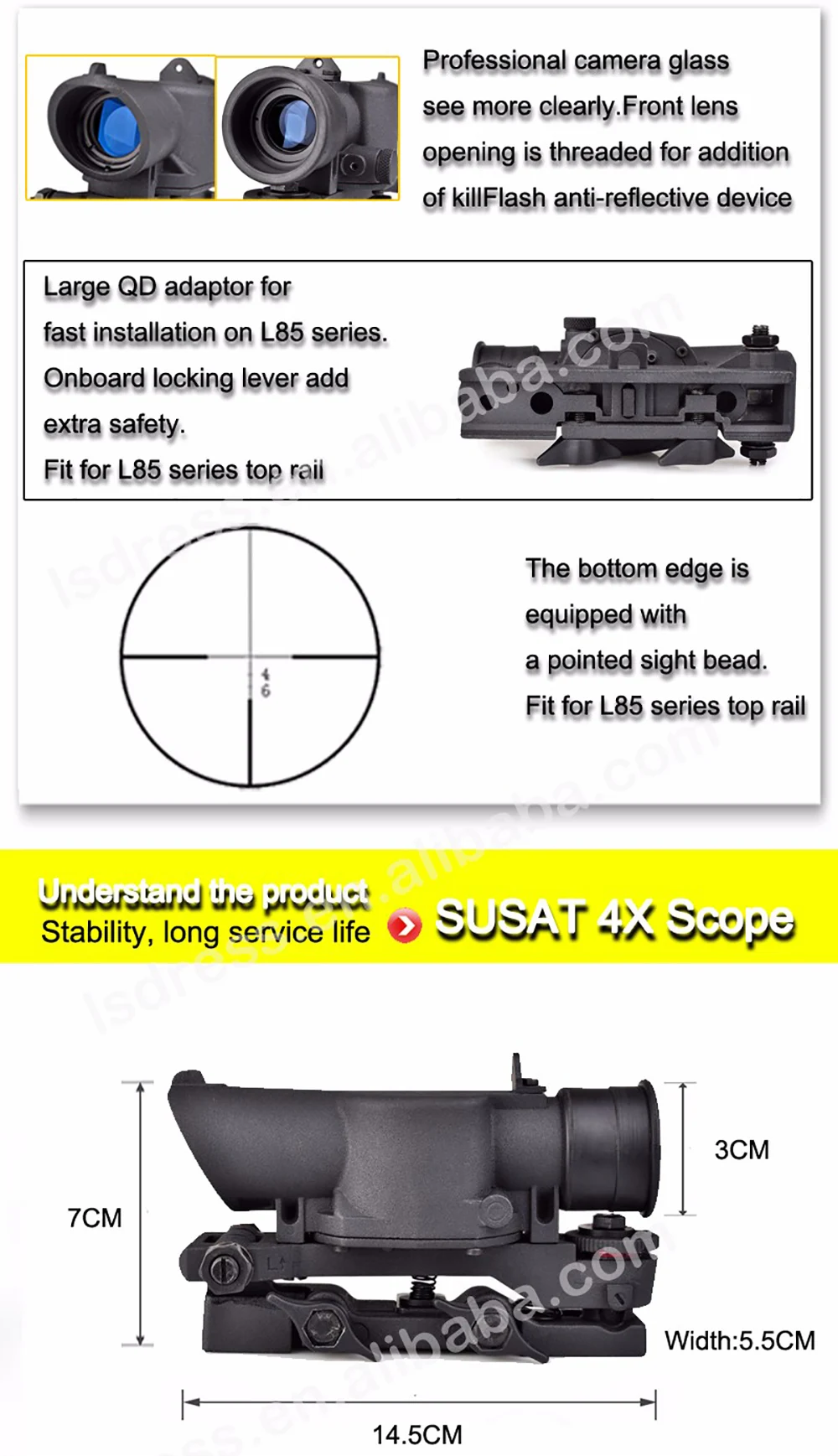 WIPSON L85 SUSAT Iron 4x32 оптический прицел ружье прицел быстрого отсоединения для страйкбола ткач крепление WP3038