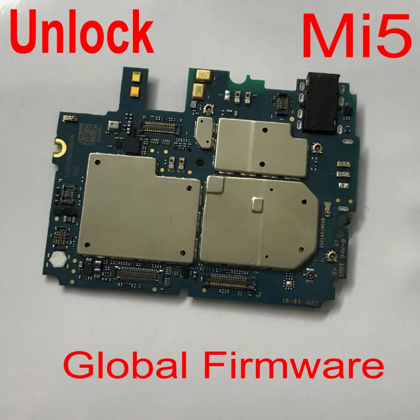 Оригинальная плата разблокировки для Xiao mi 5 mi 5 mi 5 M5 плата за материнскую плату чипсеты гибкий кабель для телефона запчасти глобальная прошивка