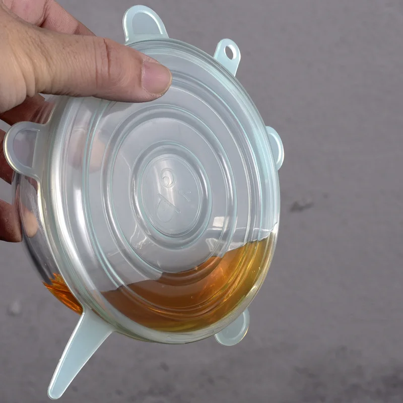 6 шт силиконовые крышки многоразовая силиконовая крышка для еды Стрейчевые