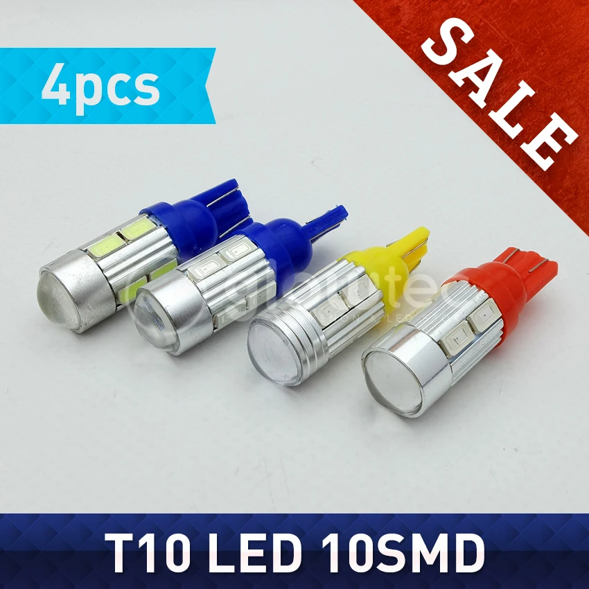 4 шт. Автомобильные светодиодные лампы T10 10SMD 5630 SMD 194 W5W| |