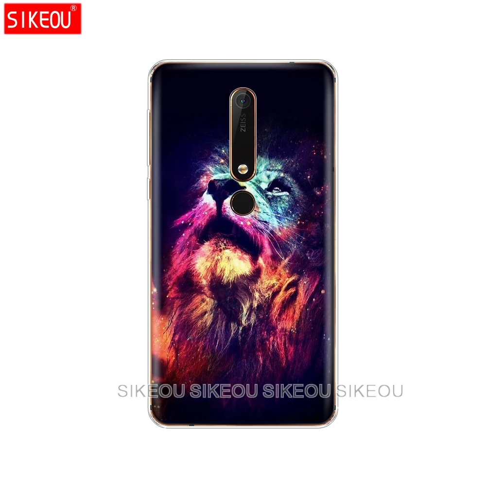 Силиконовый чехол для nokia 6 2018 1 3 2 5 из мягкого ТПУ задняя крышка телефона Волк тигр