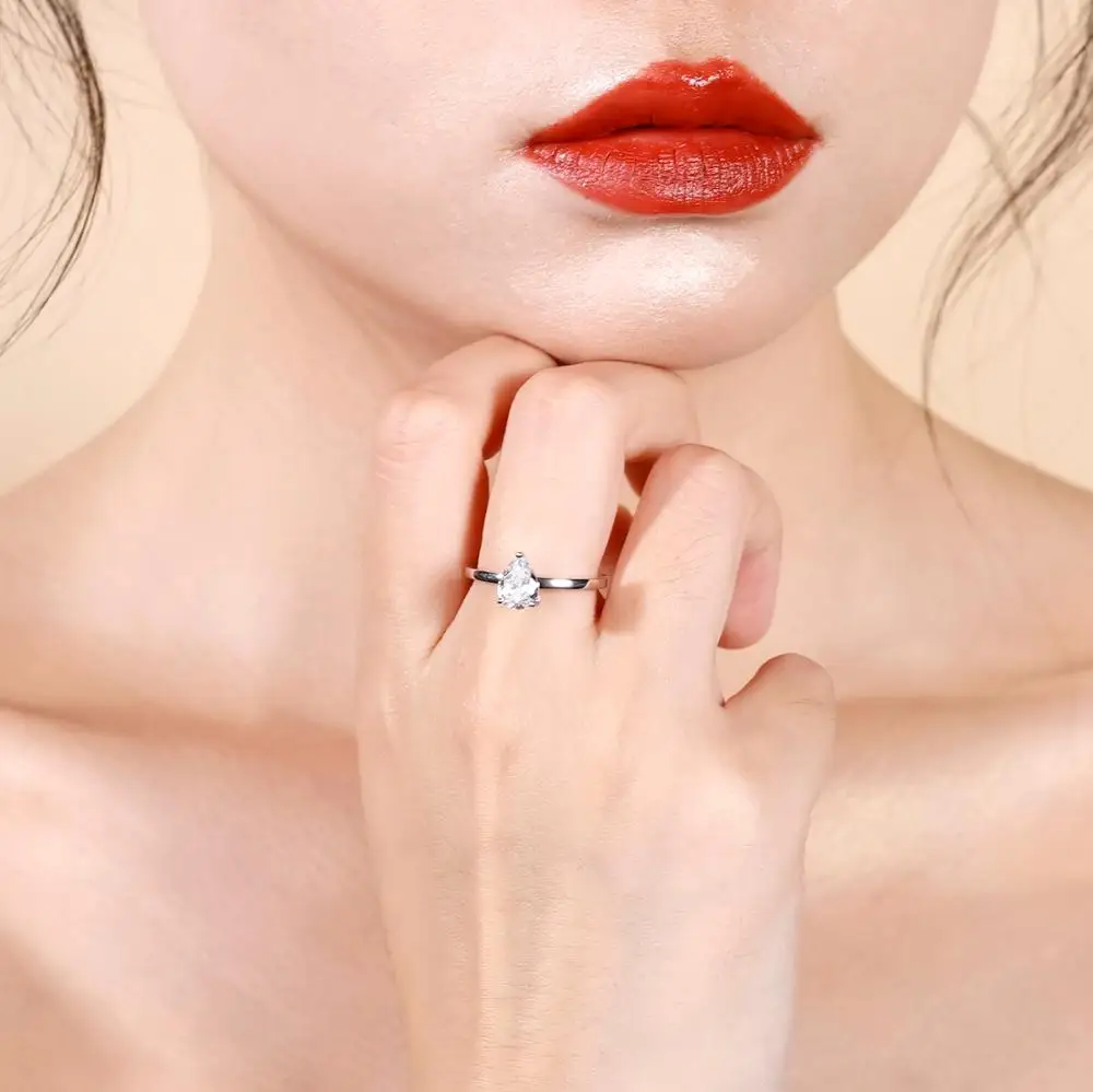 Жемчужное балетное 925 пробы Серебряное белое CZ Кольцо 1.31Ct кубический циркониевый солитер обручальные кольца для женщин хорошее ювелирное изделие