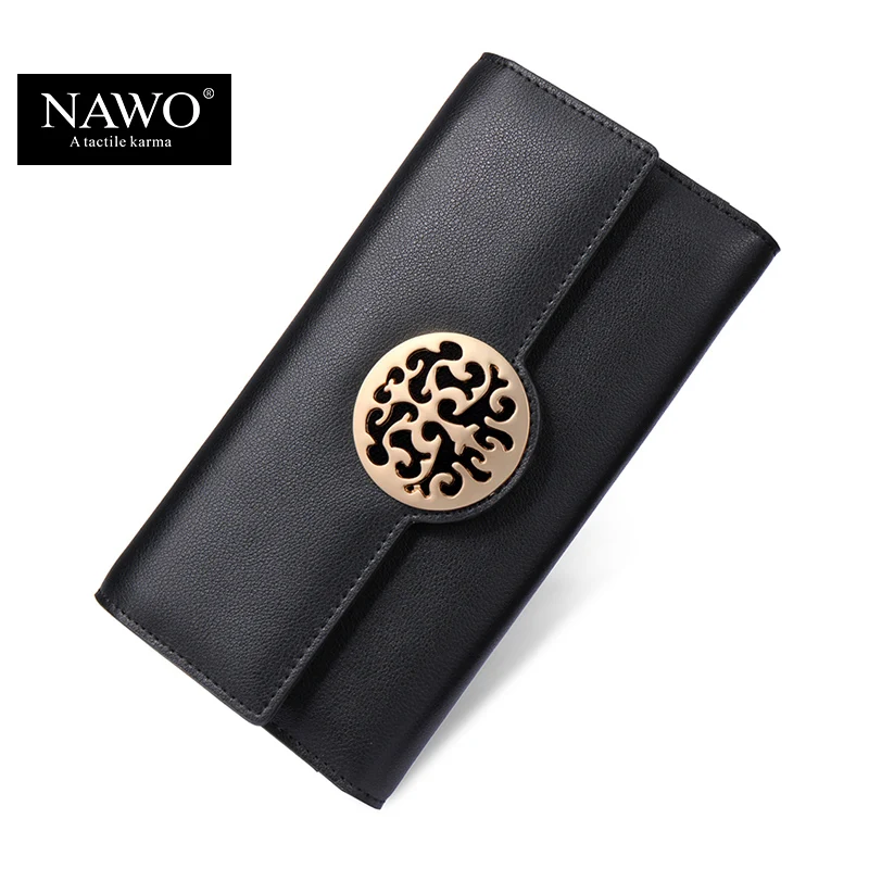 Nawo 2016 новый урожай бренд бумажник женщины люксовый кожаный кошелек кредитная