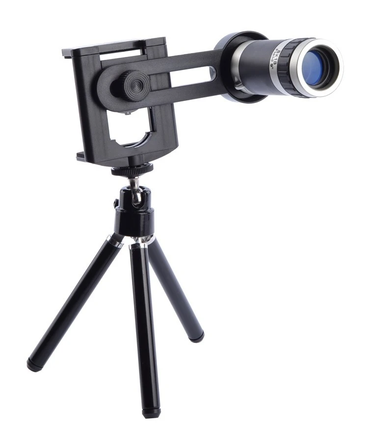 Universal Clips Phone Camera Lentes Kit 8X Zoom Telephoto Lens Telescope Mobile Tripod For HUAWEI P9 P10 PLUS Honor 8 9 mate8 9|telescope mobile|8x