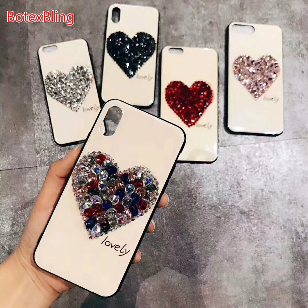 Роскошный DIY Алмазное сердце Blu-Ray чехол для телефона для samsung galaxy S10 Plus s8 s9 note8 note9 s9plus чехол s8plus чехол