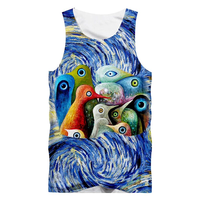 Мужская модная майка UJWI со звёздным небом и птицами хипстерский хипстер с