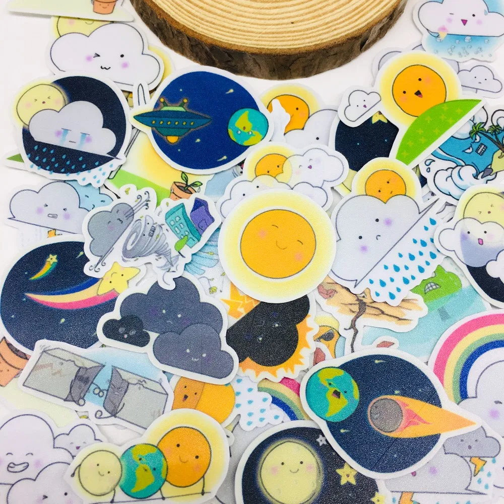 30 Pcs/lot Lovely weather Scrapbooking Stickers Car Case Waterproof Laptop Bicycle kids toys Backpack waterproof Sticker | Игрушки и