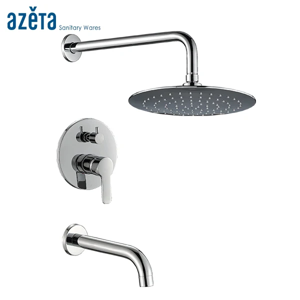Хромированный скрытый смеситель Azeta с одной ручкой кран для ванной комнаты