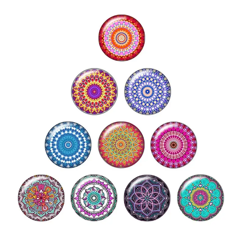 

New Beauty pattern 10pcs 12mm/16mm/18mm/25mm Round photo glass cabochon demo flat back Making findings ZB0492