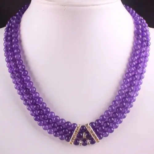 

Selling Jewelry>> Pretty 3Rows 6mm Russican Round beads Necklace