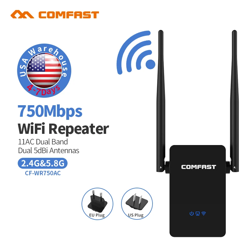 Comfast CF WR750 AC двухдиапазонный 750 Мбит/с Wi fi ретрансляторы Roteador 802.11AC беспроводной