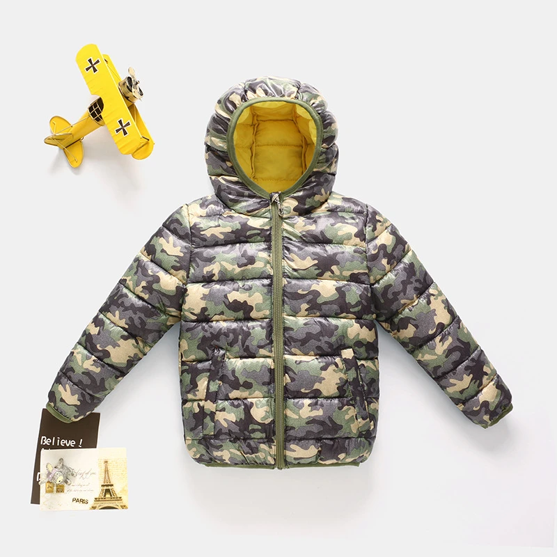 Лидер продаж Модный детский Камуфляжный пуховик для мальчиков и девочек Сезон