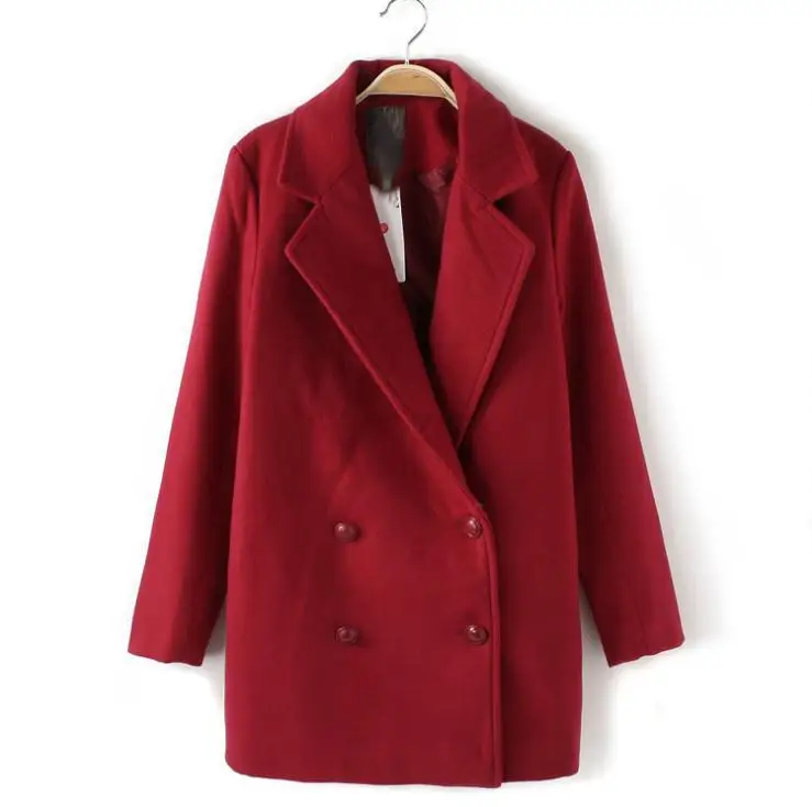 2014 winter long wool coat women double-breasted cheap woolen overcoat china roupas baratas Korea fashion clothing clothes | Женская