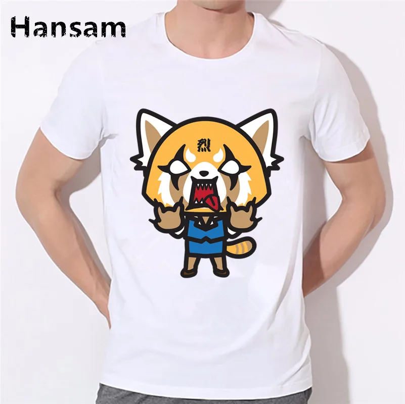 Aggretsuko aggression Retsuko футболка Новая летняя в стиле хип-хоп Camisetas Hombre уличная с