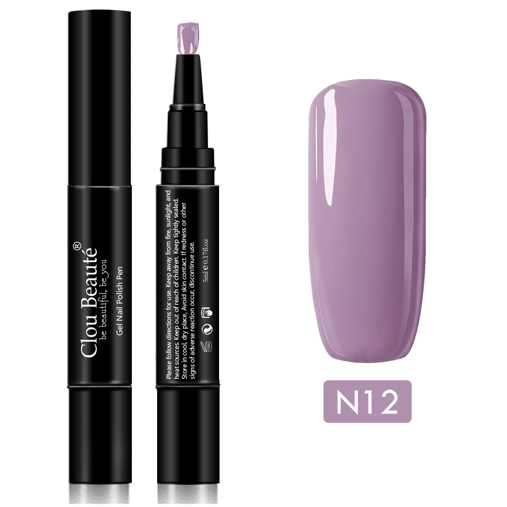N12 Clou Beaute 60 чистых цветов гель лак для ногтей ручка paznokcie Маникюр УФ-гель для ногтей Гибридный гель лак для ногтей набор гель-краски - Цвет: N12