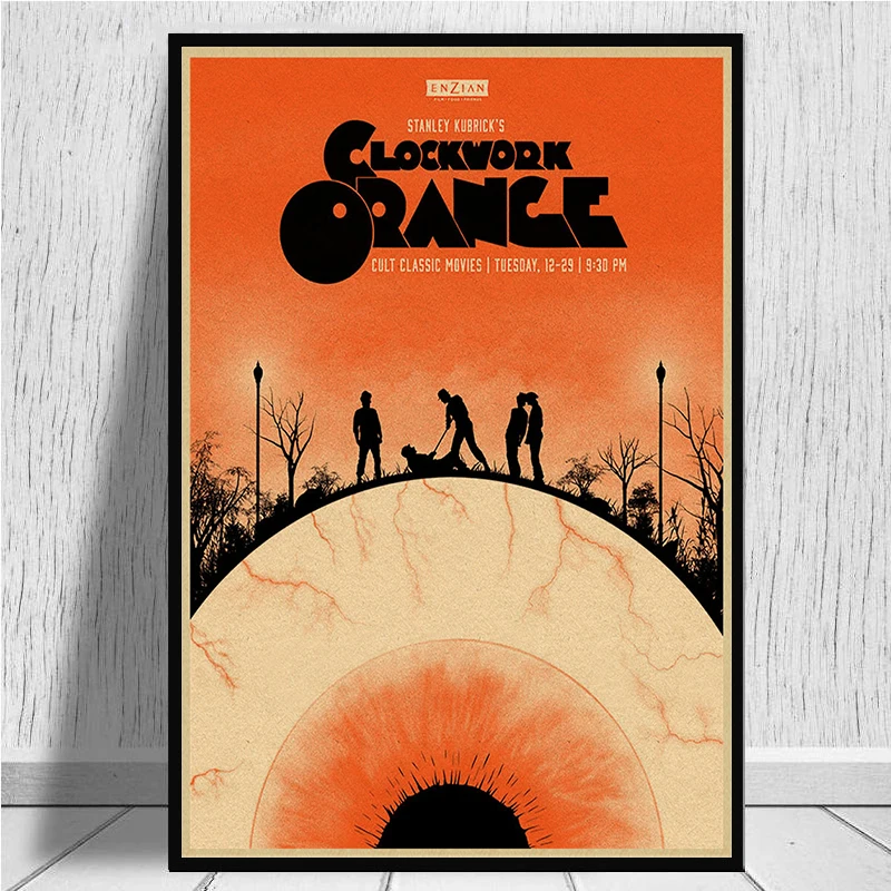Заводной оранжевый кинопостер настенный Бар Кафе художественное украшение