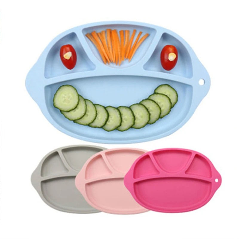 4 цвета Детские креативные силиконовые блюда Детский обучающий поднос для посуды
