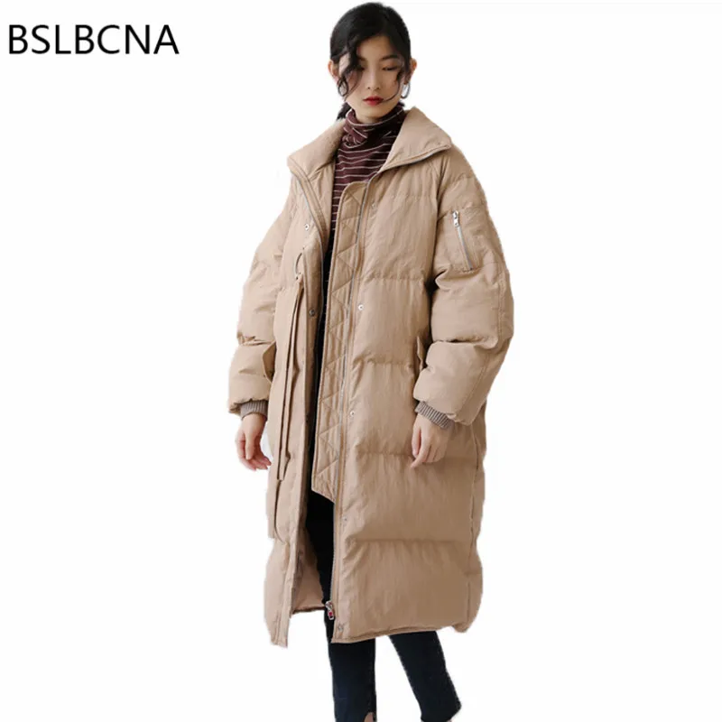 

2021 Winter Women Coat Korean Vintage Loose Plus Size Medium Length Thicker Cotton Padded Clothes Down Cotton Parka Femme A373