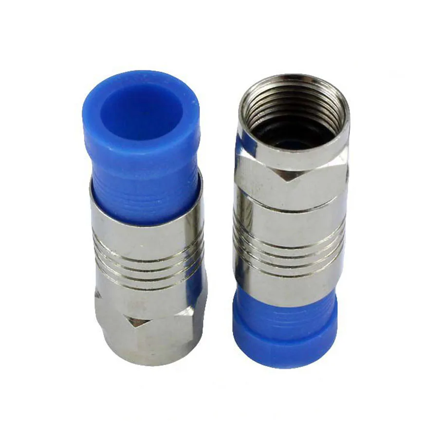 

500pcs/lot F male connector for RG6 75-5 coaxial compression fitting Compression Coax O-Ring connector