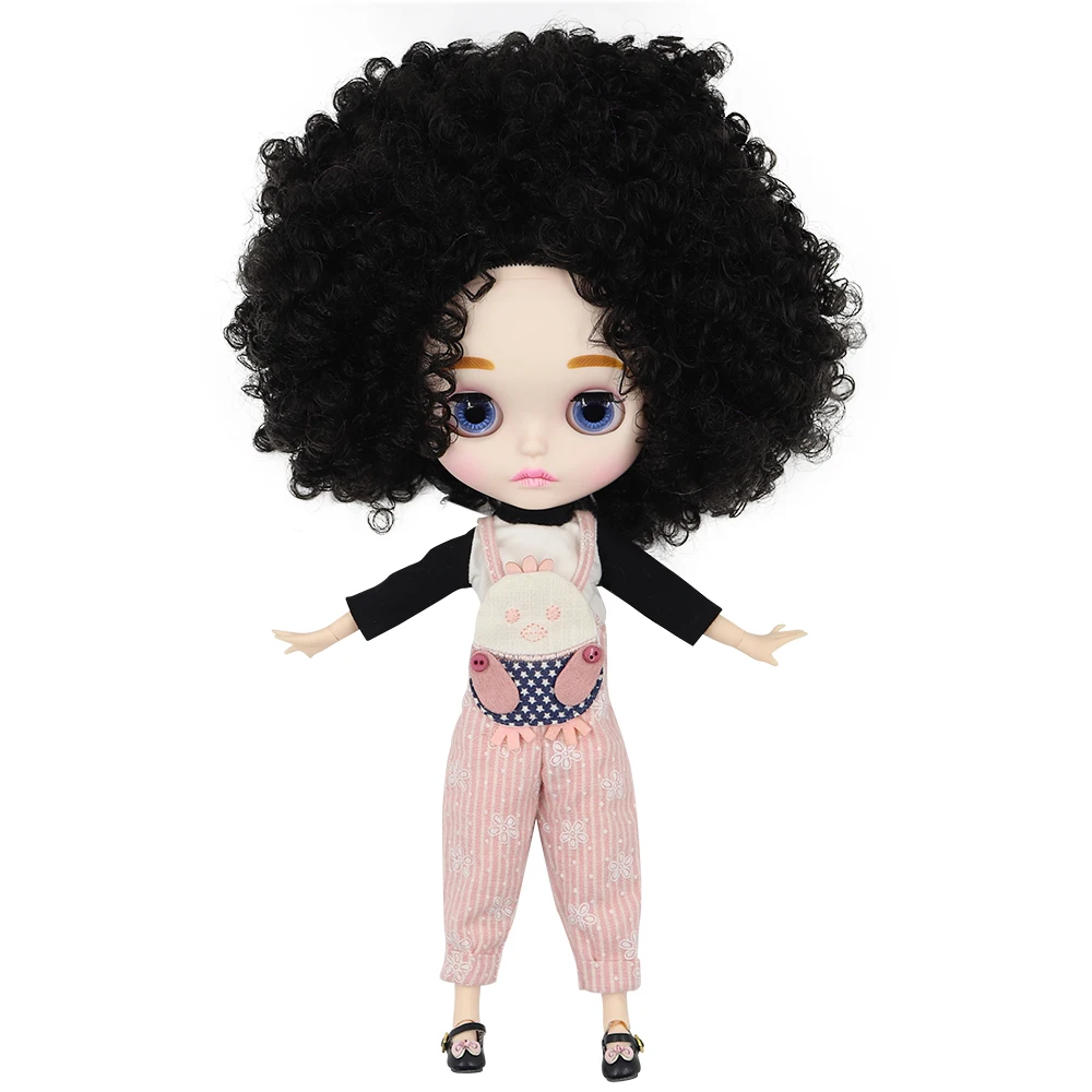 Ледяной DBS Blyth кукла 1/6 bjd белая кожа сустав тело черные афро волосы новое матовое