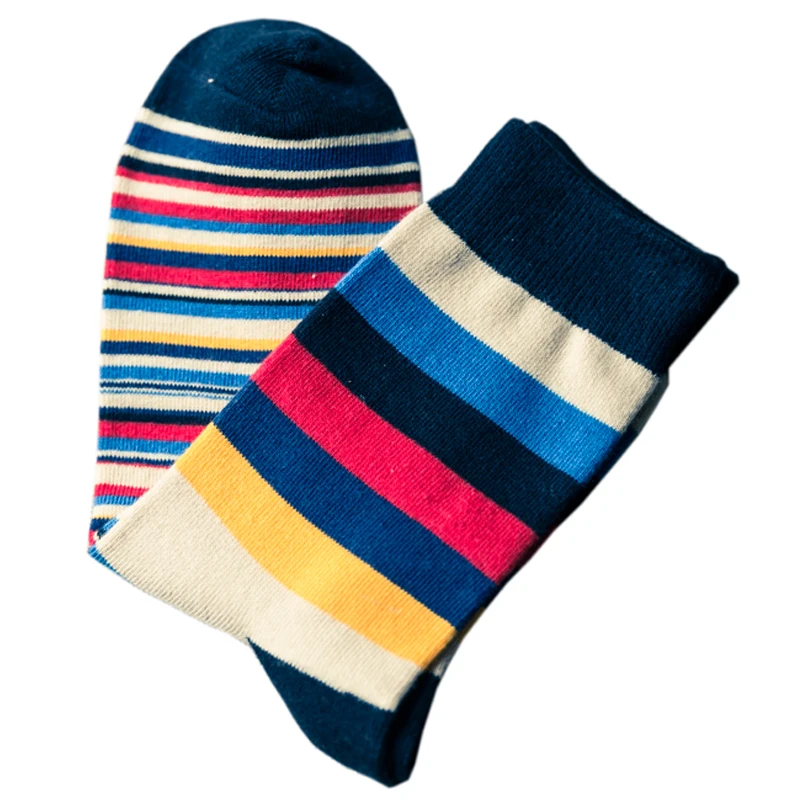 10pcs=5pairs=1 Lot Men's color stripes socks the latest design popular men's STRIPED SOCKS SUIT FASHION COLOURED COTTON | Мужская
