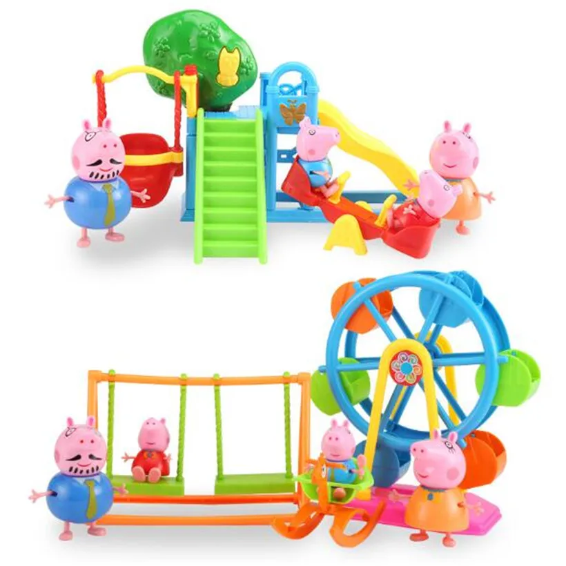 Оригинальный Peppa Pig семейный парк развлечений детские игрушки Фигурки Модель Pelucia