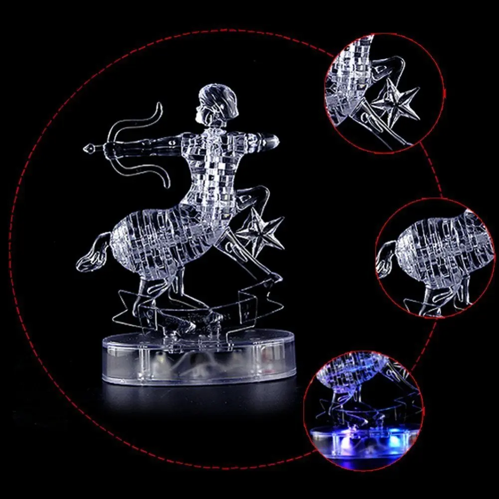 EBOYU(TM) DIY 3D кристаллическая головоломка с светодиодный светильник серии Созвездие-Стрелец