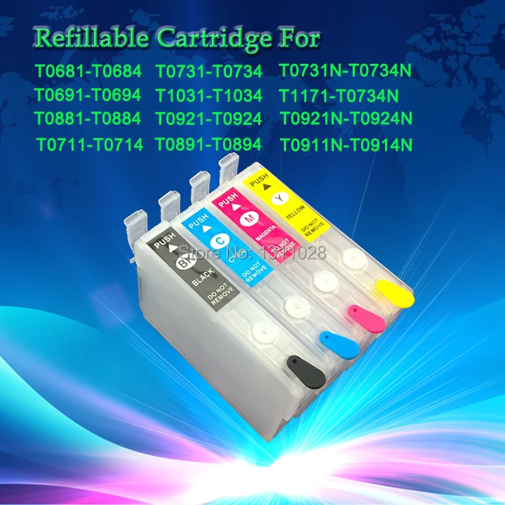 

T0891-T0894 Refillable ink cartridge for Stylus S20 SX510W SX410 SX100 SX105 SX200 SX205 SX405 SX400 SX115,4pcs,free shipping