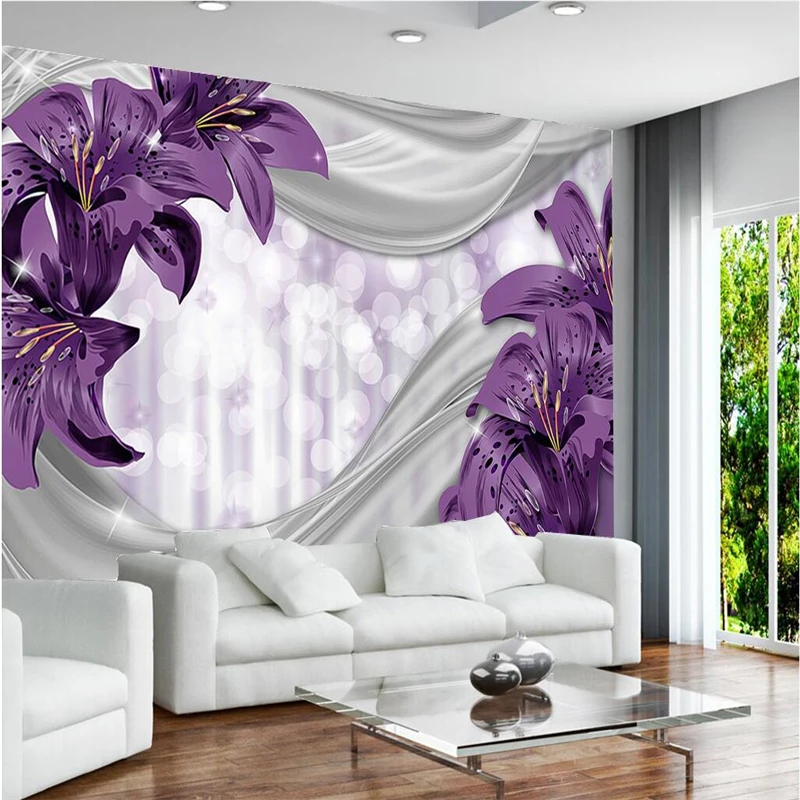 Обои на заказ обои любого размера 3D американский цветок лилии Шелковый сад