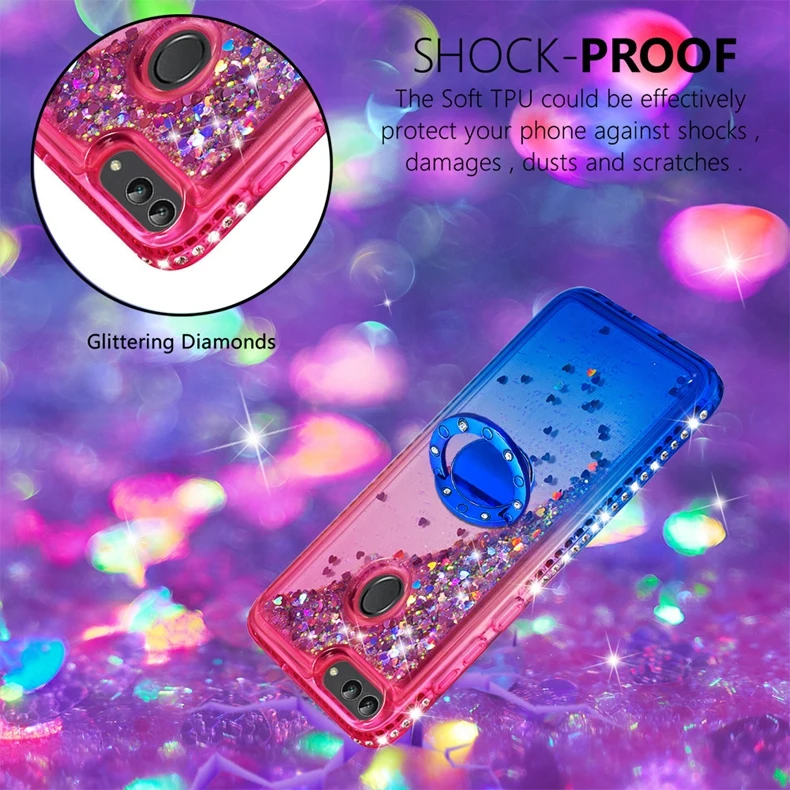Зыбучие пески bling чехол для телефона huawei P smart Cover TPU задняя крышка для huawei Enjoy 7S FIG-LX1 FIG-LX2 чехол для FIG-LX3 5,65"