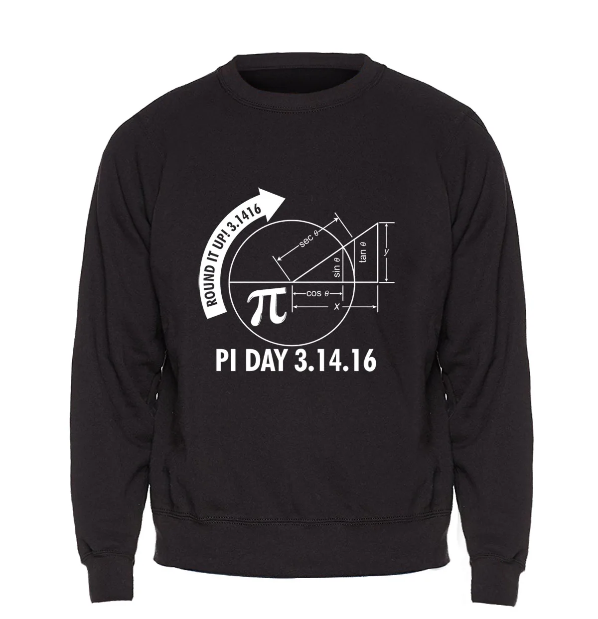Pi Day/2016 3 1416 толстовка с круглым вырезом и графикой по математике Мужская тонкая