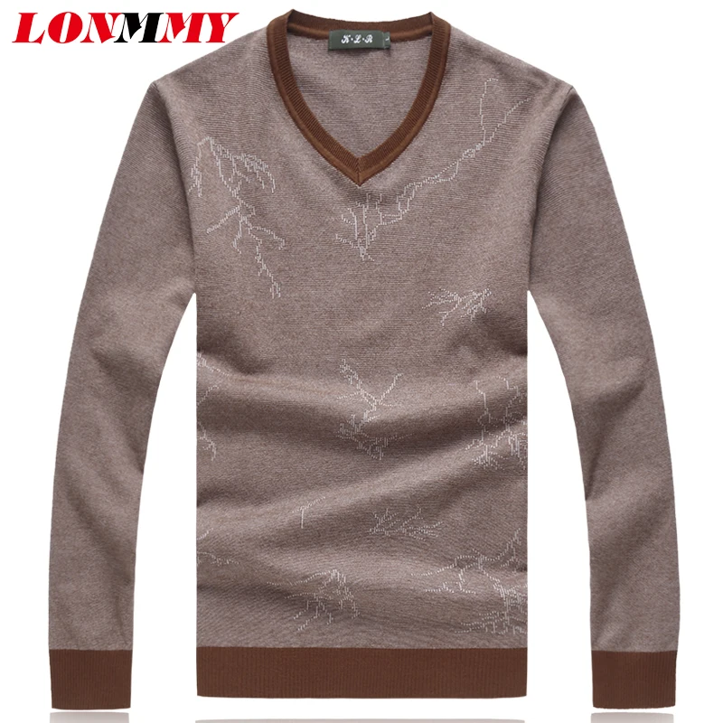 Свитер LONMMY 7XL 8XL мужская одежда пуловер с V образным вырезом мужской