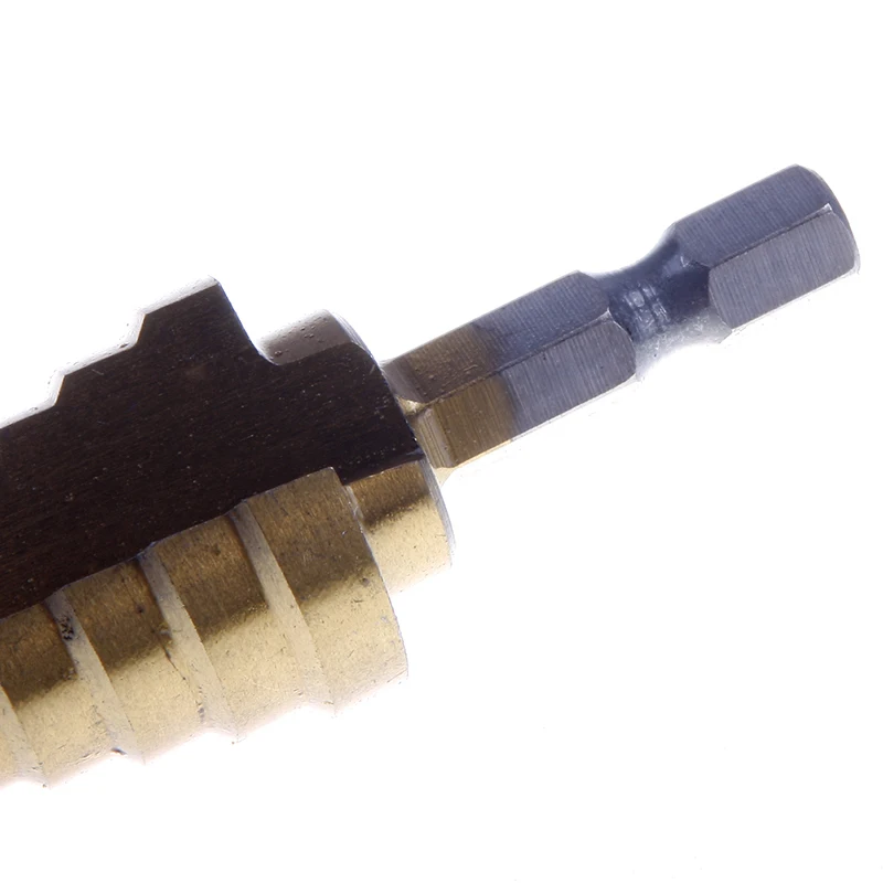 New Durable Hex Titanium Step Cone Drill Bit Hole HSS 4241 For Sheet Metal Hand Power Tools 4-22mm #72210 | Инструменты