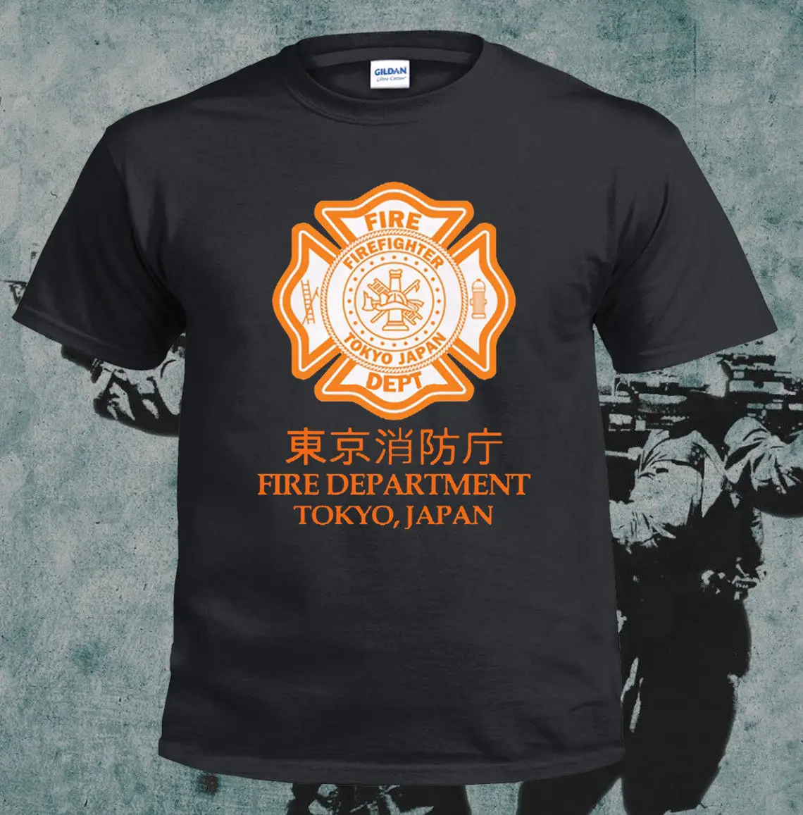 

2019 Summer Fashion Men O-Neck T Shirt Inspired Tshirt Japan Tokyo Fire Department Firefighter K 9 Dog Rescue T Shirt