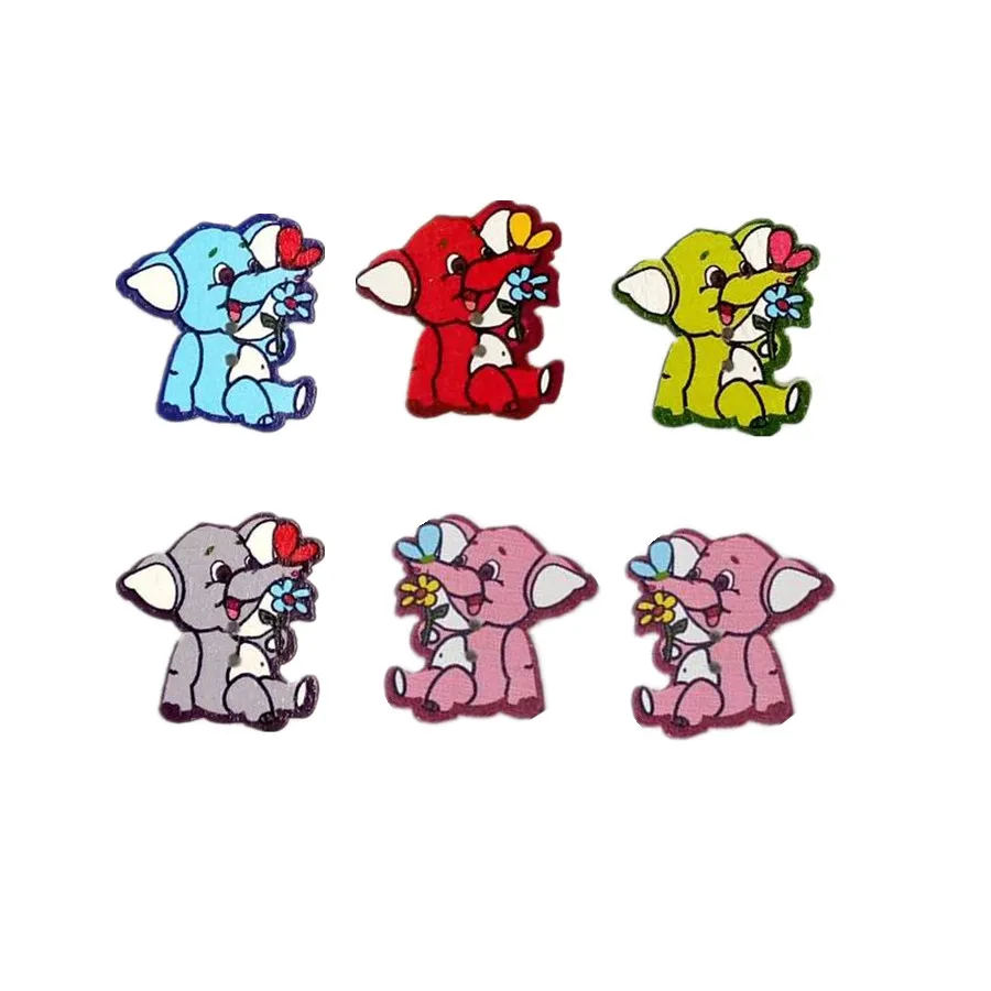 Послушание 200 шт 30*29 мм креативные деревянные Мультяшные пуговицы слон