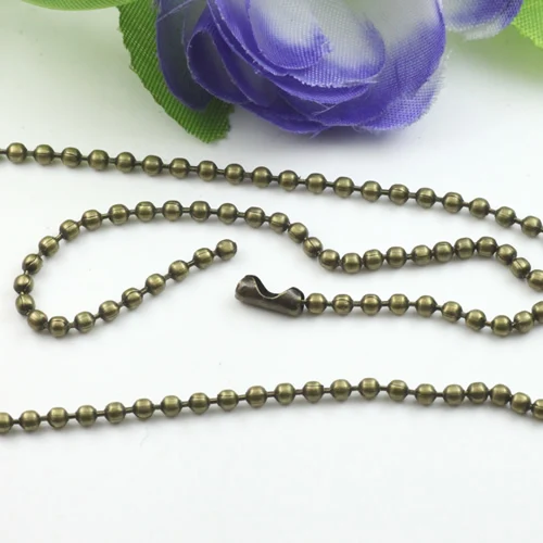 

2.4mm 65cm,70cm Jewelry Vintage Chain Antique Bronze Ball chain,Alloy/Metal Chain with Lobster clasp 50pcs/lot Free shipping~!