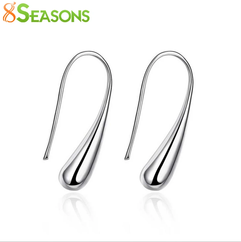 8 сезонов медные очаровательные модные серьги в форме капли воды Посеребренные