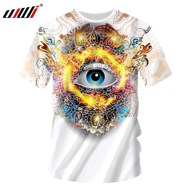 UJWI новые модные мужские/женские футболки с принтом 3D Psychedelic Eye забавная Футболка