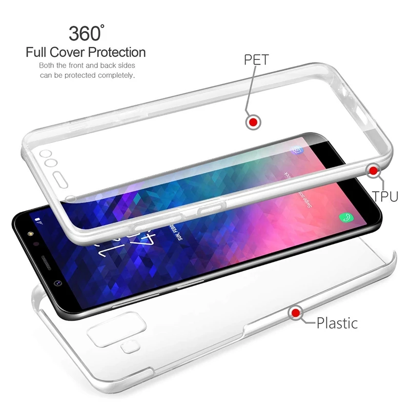 TPU 360 Degree Clear Case for Samsung Galaxy S10 Plus S10e S8 S9 A6 A8 J6 2018 A7 A9 J8 J3 J5 J7 2017 Note 9 8 |