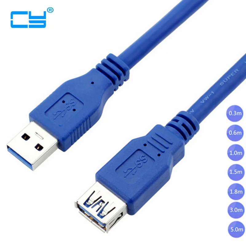 Удлинительный Кабель USB 3 0 A папа AM мама AF USB3.0 м 6 1 5 8 фут 2 фута футов 10 метров|usb3.0