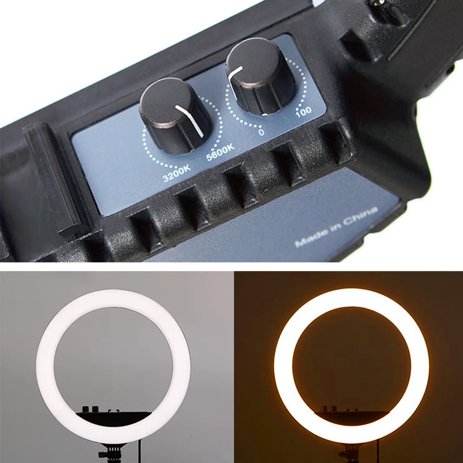 Светодиодный кольцевой светильник с плавным затемнением + Bluetooth-пульт сумка для