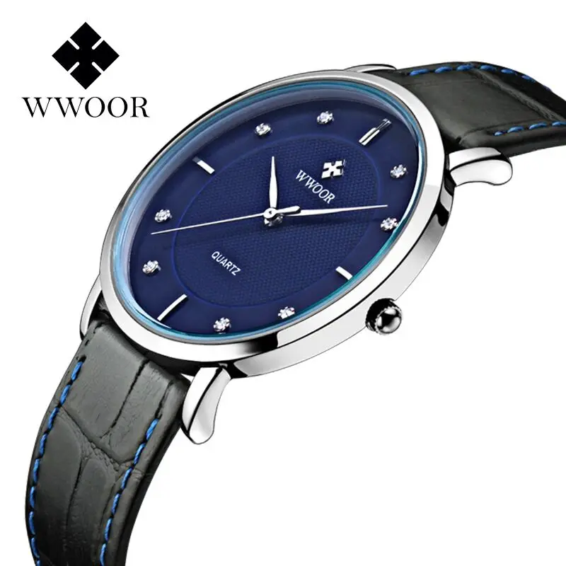 2016 роскошные Брендовые Часы мужские тонкие полностью из натуральной кожи